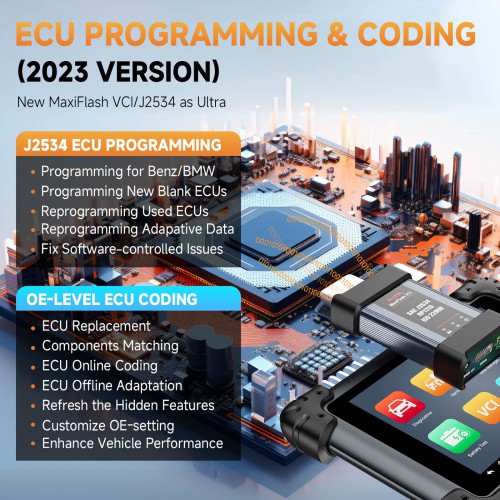 Autel MaxiSys Elite II Pro with MaxiFlash VCI Elite II Diagnostic Tool J2534 ECU Coding ECU Programming Full Vehicle Diagnostics and Analysis