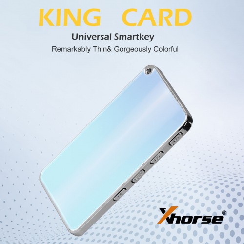 Xhorse King Card XSKC04EN XSKC05EN Key Slimmest Universal Smart Remote 4 Buttons with Built-in 2 Batteries Sky Blue Diamond Blue