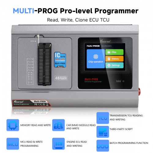 [UK/EU Ship] Xhorse Multi-Prog Multi Prog Programmer ECU Gearbox Programmer Expert Mode Batch Write Chips Free MQB48 License Update of VVDI Prog
