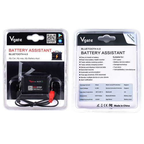 [UK/EU Ship] Vgate Battery Assistant BlueTooth 4.0 Wireless 6~20V Automotive Battery Load Tester for Android & iOS
