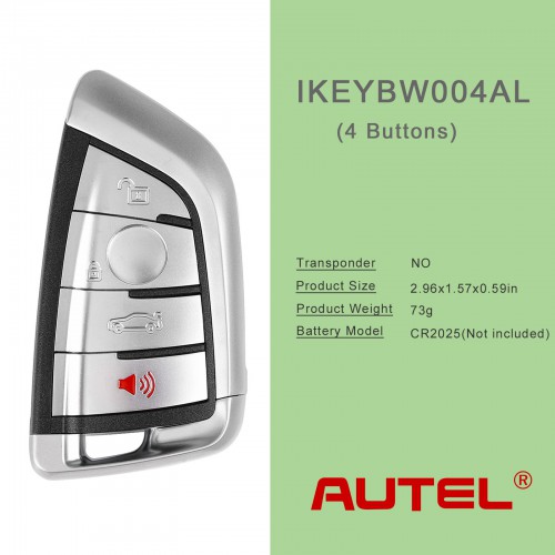 10pcs/lot AUTEL Razor IKEYBW004AL for BMW 4 Buttons Smart Universal Key Compatible with BMW and Other 700+ Car Makes