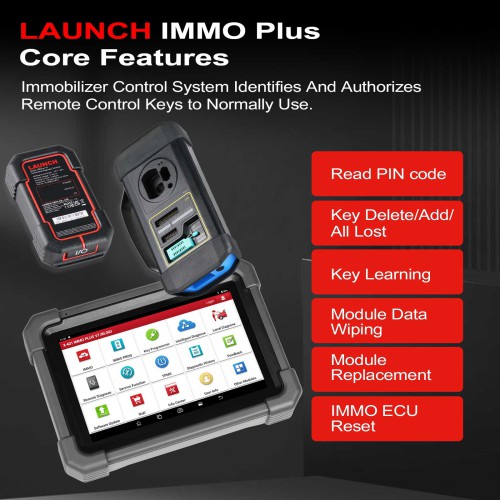2024 LAUNCH X431 IMMO PLUS Key Programmer Support IMMO Matching/ IMMO Programming/ Full-Diagnostic Function/ 39 Special Functions