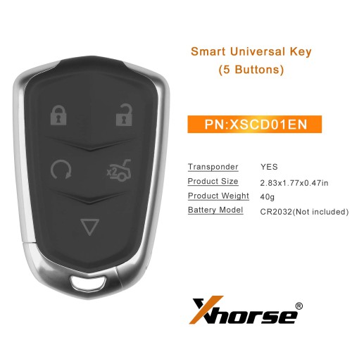 5pcs XHORSE XSCD01EN XM38 series Universal Smart key