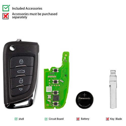 [5Pcs/Lot] XHORSE XKM800EN Universal Flip Remote Key 4 Buttons Knife Style