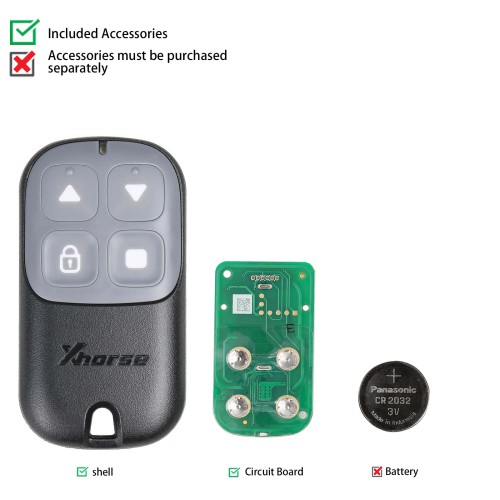 (5Pcs/lot) Xhorse XKXH03EN Wire Remote Key Garage Door 4 Buttons Black English Version