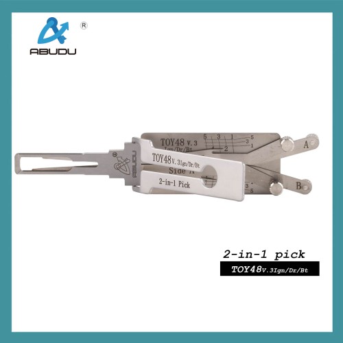 Abton ABUDU AIAM001U TOY48 Ignition and Universal Door Lock Internal Mill 4-Track Pick and Decode 2-in-1 Tool Tooth Depth (5-cut) IC CARD:872