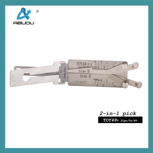 Abton ABUDU AIAM001U TOY48 Ignition and Universal Door Lock Internal Mill 4-Track Pick and Decode 2-in-1 Tool Tooth Depth (5-cut) IC CARD:872