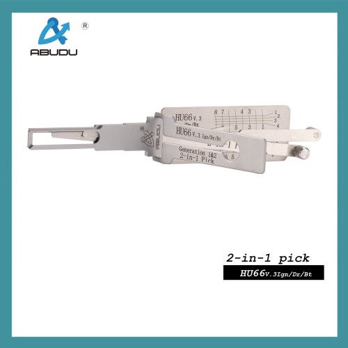 ABUDU AIAN007U HU66 Ignition Universal Door Lock Inner Milling Double Track Opening and Reading Two-in-One Tool, Depth of Cut (8-cut) IC CARD: 909