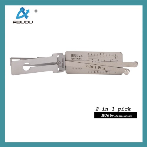 ABUDU AIAN007U HU66 Ignition Universal Door Lock Inner Milling Double Track Opening and Reading Two-in-One Tool, Depth of Cut (8-cut) IC CARD: 909