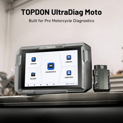 [UK/EU Ship] TOPDON UltraDiag Ultra Diag Moto 8 inch Wireless Motorcycle Diagnostic Tool Bi-directional Support 81+ Brands 40+ Service Functions