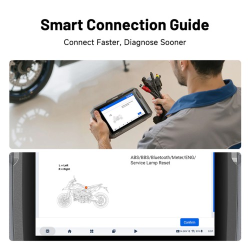 [UK/EU Ship] TOPDON UltraDiag Ultra Diag Moto 8 inch Wireless Motorcycle Diagnostic Tool Bi-directional Support 81+ Brands 40+ Service Functions