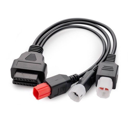Free Shipping OEM OBD to 3pin + 4pin + 6pin for Motorcycle 3-IN-1 Adapter Cable