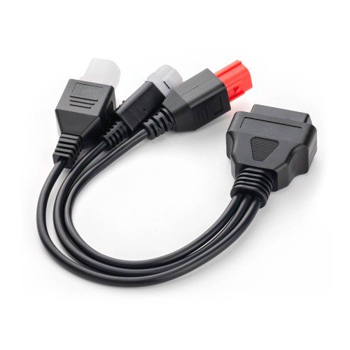 Free Shipping OEM OBD to 3pin + 4pin + 6pin for Motorcycle 3-IN-1 Adapter Cable