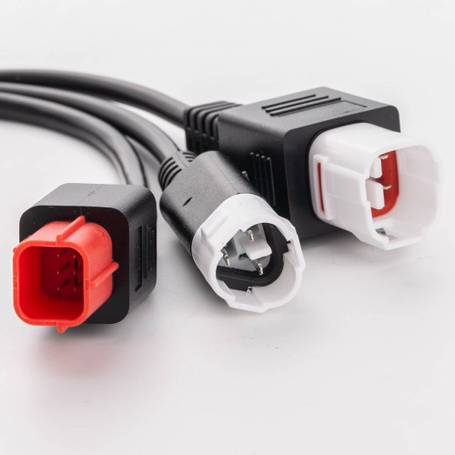 Free Shipping OEM OBD to 3pin + 4pin + 6pin for Motorcycle 3-IN-1 Adapter Cable