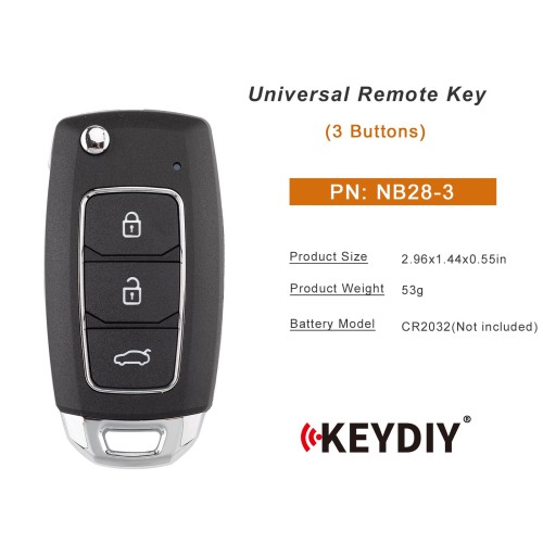 [5Pcs/Lot] KEYDIY KD NB28-3 Universal Remote Key 3 Buttons