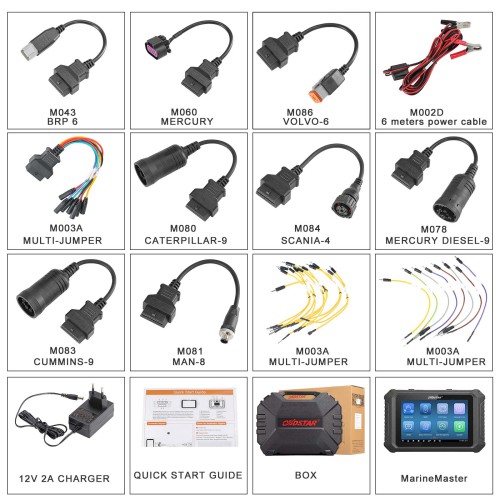 [Full Configuration] OBDSTAR MarineMaster Marine Diagnostic Tool A+B+C+D for Jet ski, Outboard, Inboard, Generator Update of D800 Free Update 2 Years