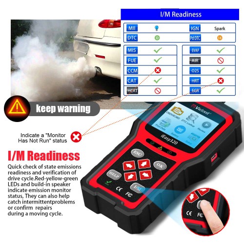 VIDENT iEasy320 OBDII/EOBD+CAN Code Reader Supports 11 Languages, Lifetime FREE Software & Firmware Updates
