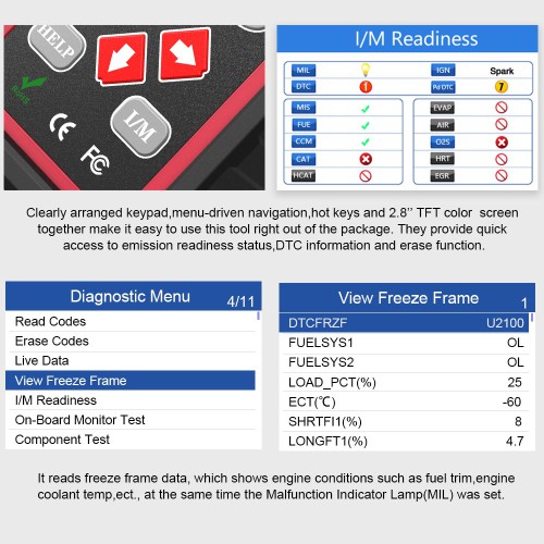 VIDENT iEasy320 OBDII/EOBD+CAN Code Reader Supports 11 Languages, Lifetime FREE Software & Firmware Updates