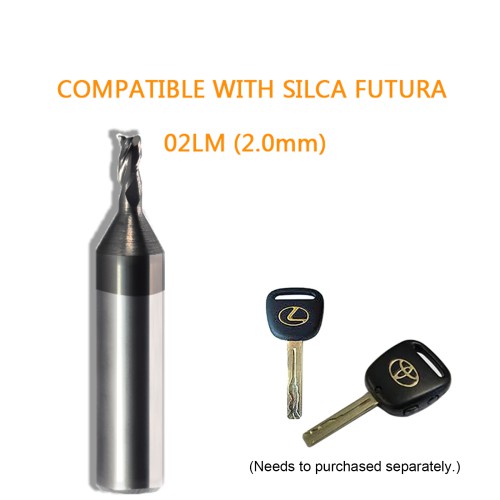 5Pcs GODIAG 02LM 2MM End Milling Cutter φ2.0x3.0xD6x30x3F For SILCA Futura Pro, Futura Pro Engraving, Futura Pro Automotive