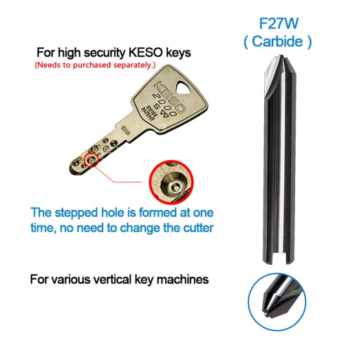 5Pcs GODIAG F27W Dimple Cutter φ2.8x100°xD6x40x1T For SILCA MATRIX PRO, MATRIX EVO, MATRIX SLX, MATRIX SX, MATRIX S