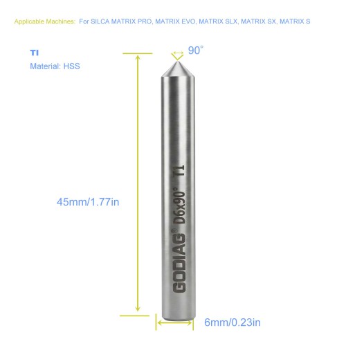 5Pcs GODIAG T1 90° Tracer φ6x90°x48L-0.7 For SILCA MATRIX PRO, MATRIX EVO, MATRIX SLX, MATRIX SX, MATRIX S