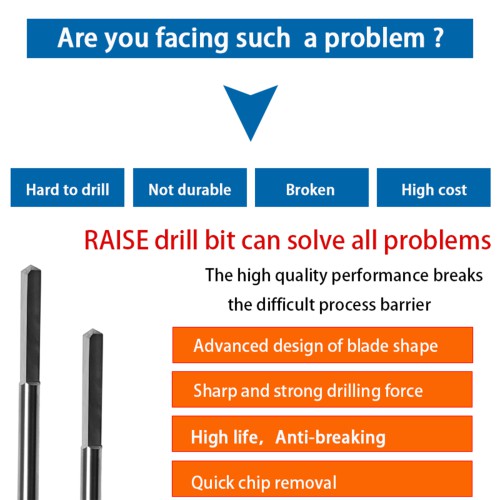 5Pcs GODIAG 100MM Long Grinder Drill Bit D6x33x100 For Pistol Dills Used for Lock Cylinders & Safe Boxes Brass Locks