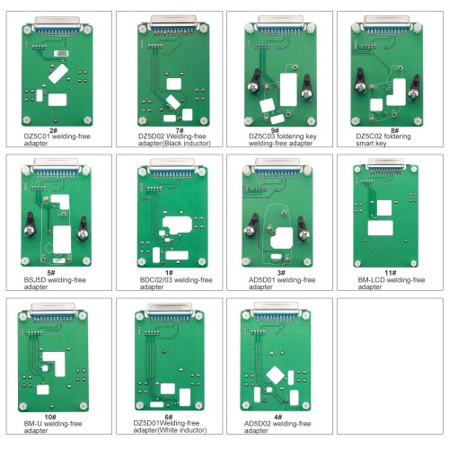 KEYDIY Clamp Adapter Type 11pcs Adapter Boards 5C 5D BDC2 BDC3 Encryption Board Work with KD X4/KD MAX and Other Devices Support Permanent Free Use