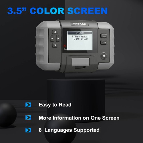 TOPDON BT600 Battery Tester for 12V Vehicles Batteries With 3.5" Screen & Thermal Printer