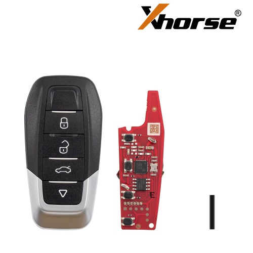 [5Pcs/Lot] XHORSE XKFEF8EN Second Generation Universal Remote Key FA.LL Wired Folding Key (4-Button - Glossy Black)