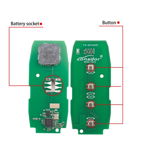 Lonsdor NS30-13 NS30 for Nissan/Infiniti Smart Key 4 Buttons Supports ID46 ID47 ID4A
