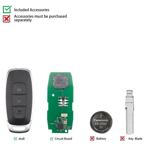 Lonsdor NS30-1B NS30 for Nissan/Infiniti Smart Key 3 Buttons Supports ID46 ID47 ID4A