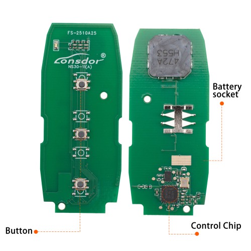 Lonsdor NS30-1B NS30 for Nissan/Infiniti Smart Key 3 Buttons Supports ID46 ID47 ID4A