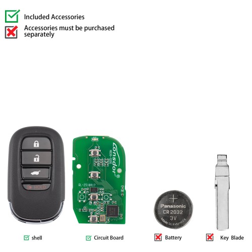 Lonsdor HD30-1D HD30 Smart Key 4 Buttons for Honda Supports ID46 ID47 ID4A