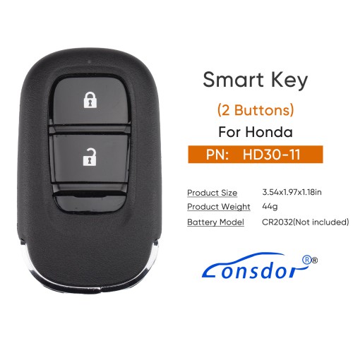 Lonsdor HD30-11 HD30 Smart Key 2 Buttons for Honda Supports ID46 ID47 ID4A