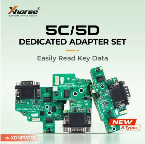 [UK/EU Ship] XHORSE XDNPVDGL 5C 5D Dedicated Key Adapter Kit New 8 Types Easily Read Key Data Work with Key tool plus, Multi prog