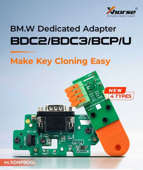 XHORSE XDNPBDGL BCP/BDC3 Key Apdater Kit BM.W Dedicated Adapter BDC2/BDC3/BCP/U New 4 Types