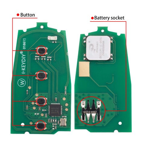 [5Pcs/Lot] KEYDIY KD ZB04-4 Universal Smart Remote Key 3+1 Buttons (Middle Slot) Hyundai Type