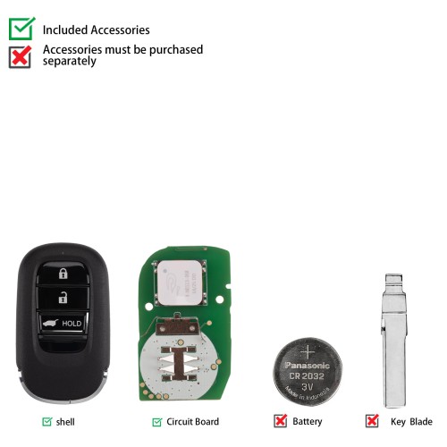 Lonsdor HD30-19 HD30 Smart Key 3 Buttons for Honda Supports ID46 ID47 ID4A