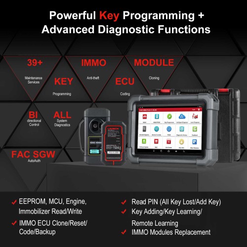 LAUNCH X431 IMMO PLUS Key Programmer Support IMMO Matching/ IMMO Programming/ Full-Diagnostic Function/ 39 Special Functions