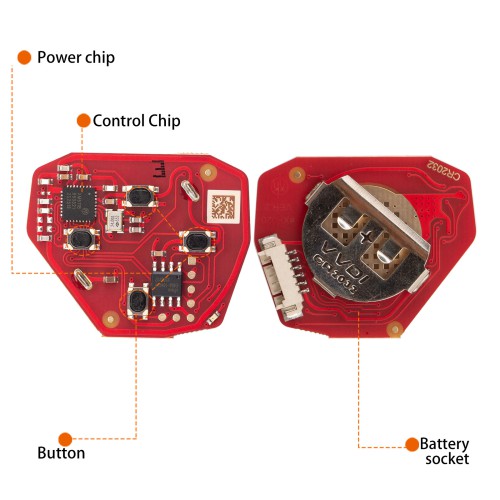 [5Pcs/Lot] Xhorse XKTO22EN Second Generation Wired Remote (4 Buttons -Triangular)