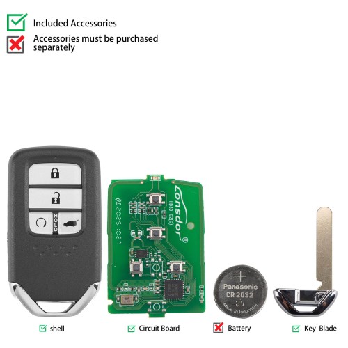 Lonsdor HD30-09 HD30 Smart Key 4 Buttons for Honda Supports ID46 ID47 ID4A