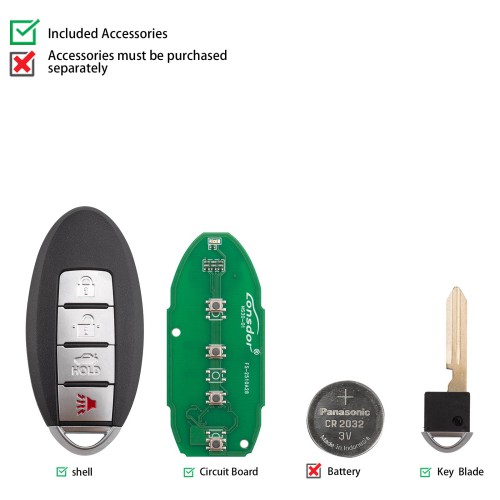 Lonsdor NS30-06 NS30 for Nissan/Infiniti Smart Key 4 Buttons Supports ID46 ID47 ID4A