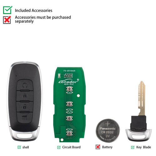 Lonsdor NS30-11 NS30 for Nissan/Infiniti Smart Key 4 Buttons Supports ID46 ID47 ID4A