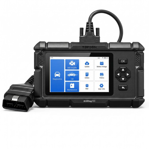 TOPDON ArtiDiag700 Full-system Diagnostic Tool Supports 15 Reset Services/ AutoVIN/ Real-time Data Streaming with 2 Years Free Update