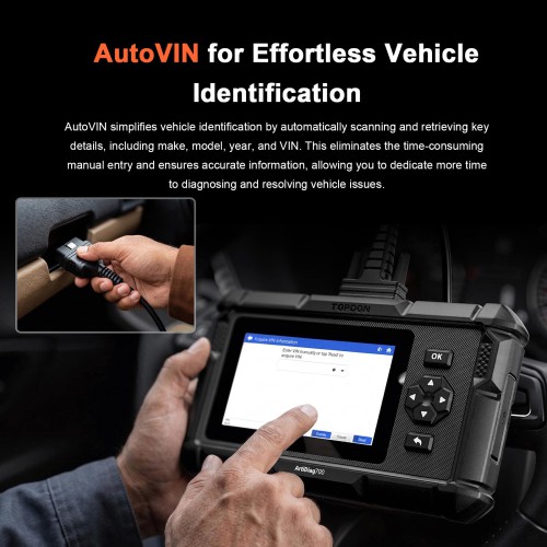 TOPDON ArtiDiag700 Full-system Diagnostic Tool Supports 15 Reset Services/ AutoVIN/ Real-time Data Streaming with 2 Years Free Update