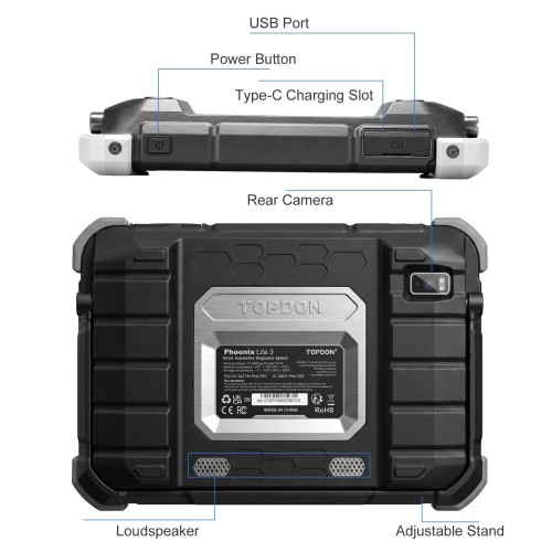 TOPDON Phoenix Lite 3 Diagnostic Tool Supports CAN-FD Protocol Online Coding and Topology Mapping Function with 2 Years Free Update