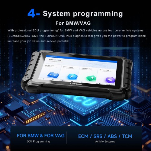 TOPDON ONE Plus Professional Diagnostic Tool with J2534 Pass-Thru Programming ECU Coding 50+ Maintenance Functions Free BTMobile ProS&TopScan Master
