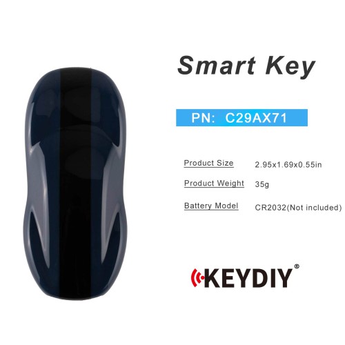 KEYDIY C29AX71 Smart Key Titanium Gray Color Without Buttons