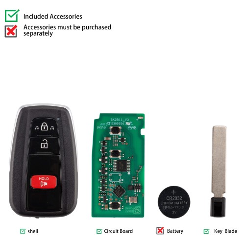 1Pc AUTEL IKEYTY003AL 3 Buttons 315/433 MHz for Toyota 4D & 8A