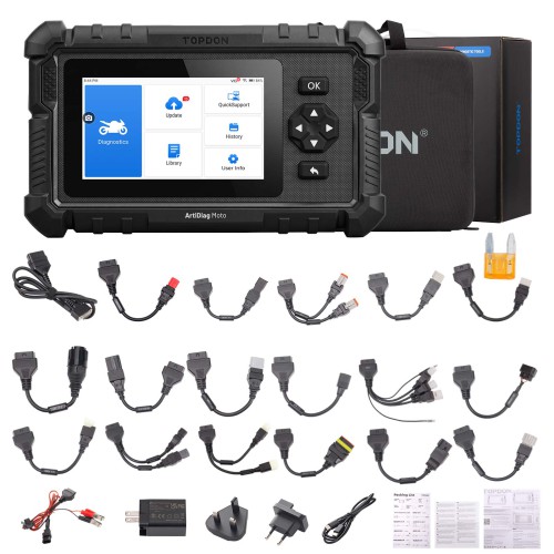 TOPDON ArtiDiag Moto 5 Inch Motorcycle Diagnostic Tool Support 15 Brands Motors 35+ Special Functions